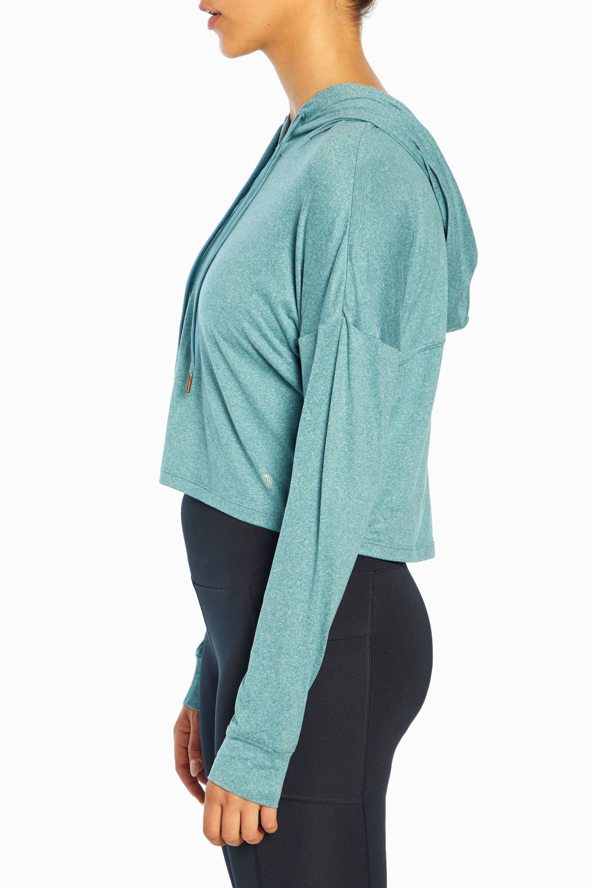 Luxe Cropped Hoodie (Heather Hydro)
