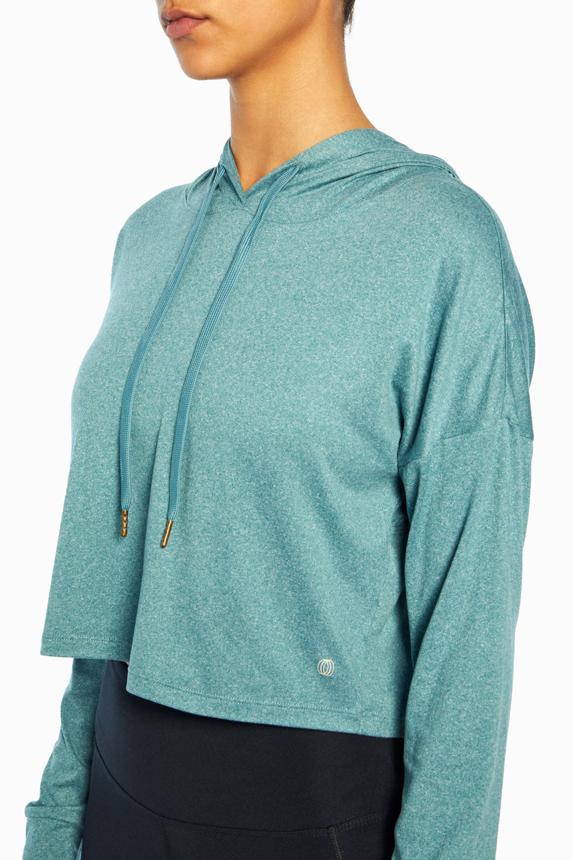 Luxe Cropped Hoodie (Heather Hydro)