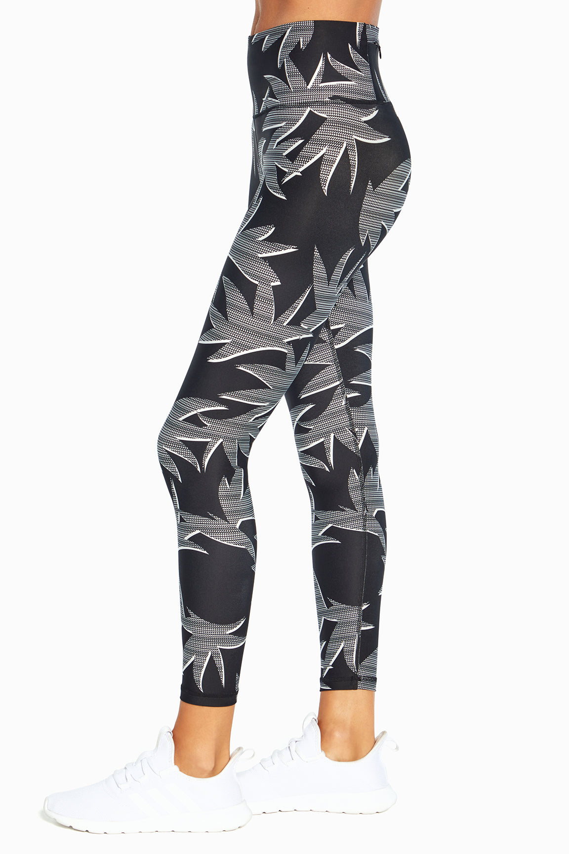 Kinley Legging (Black Mono Palms)