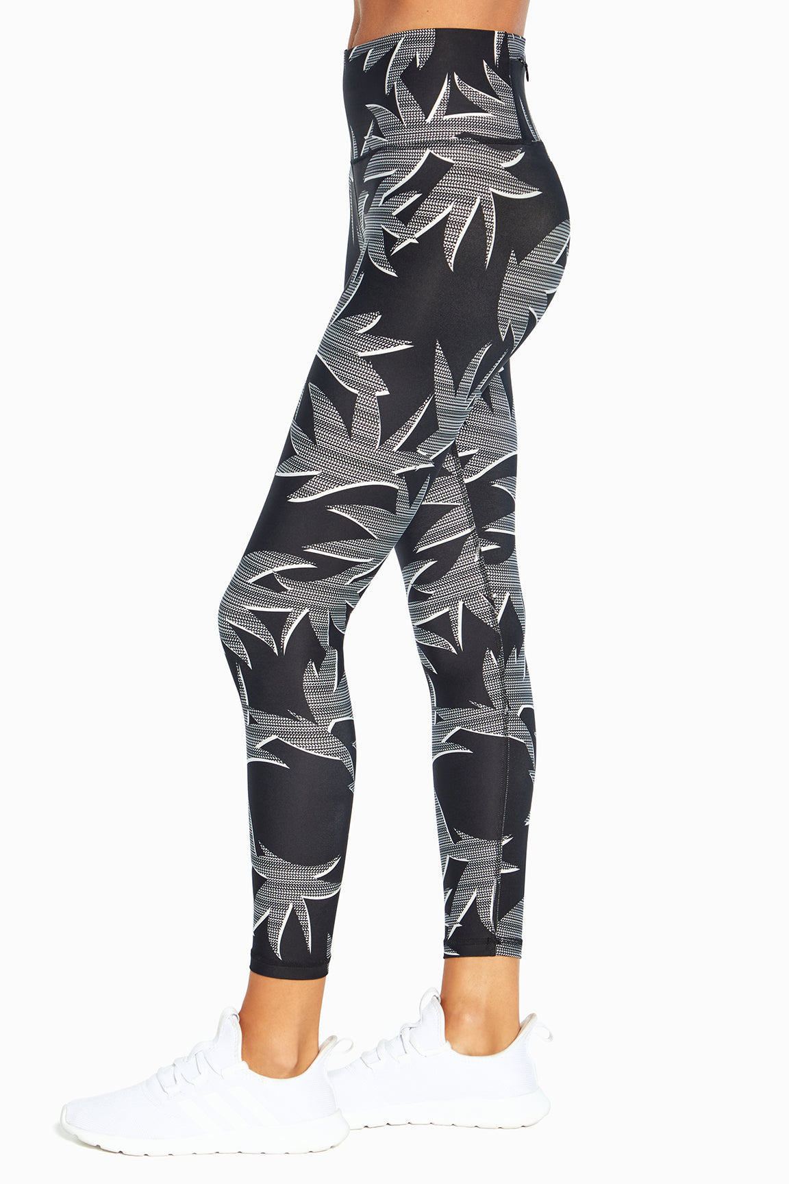 Kinley Legging (Black Mono Palms)