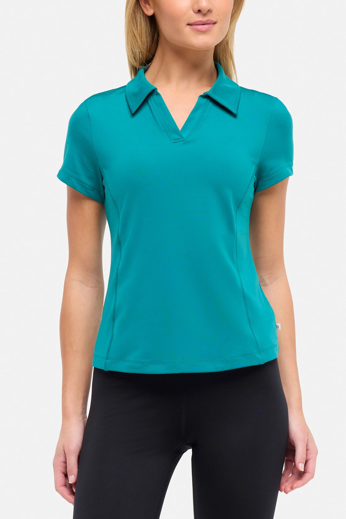 極美品 zoe ゾエ polo short sleeve ポロシャツ 24ss Womens Halley Quarter-Zip Cropped Short Sleeve Polo - Lightweight