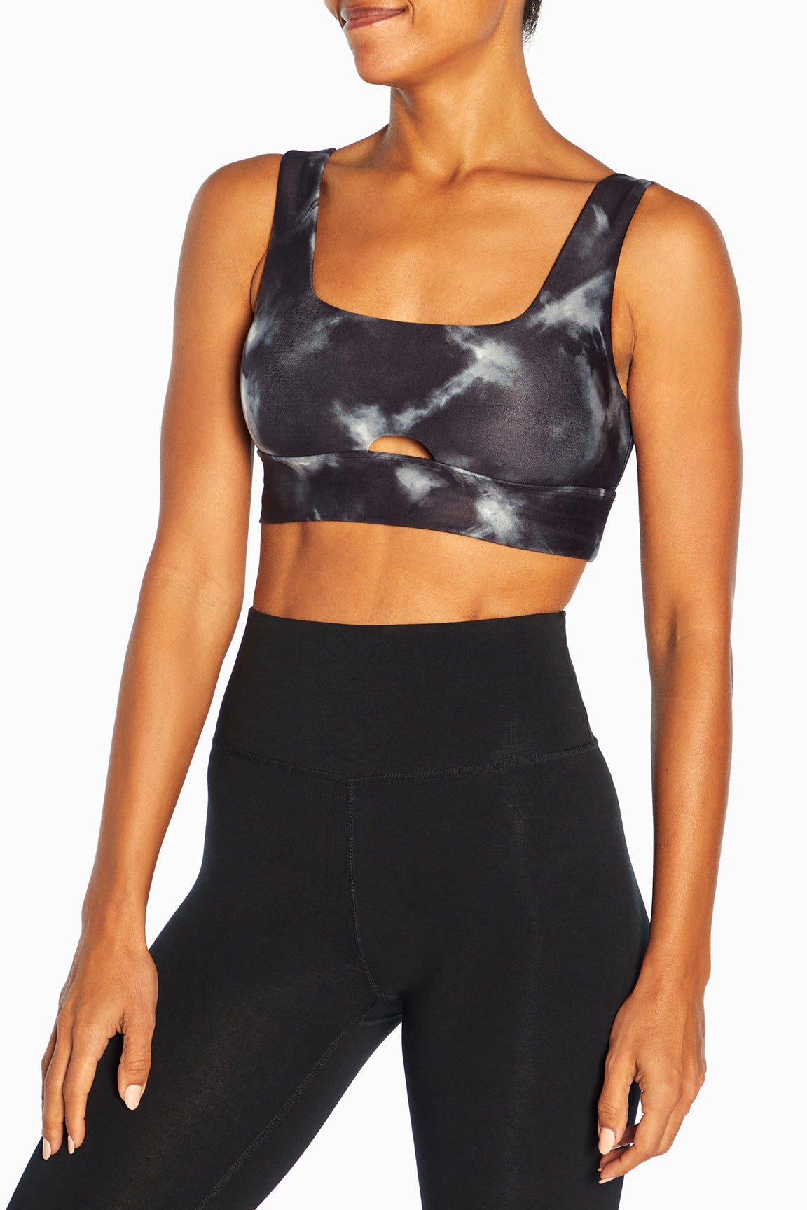 Gabby Sport Bra (Black Criss Cross Tie Dye)