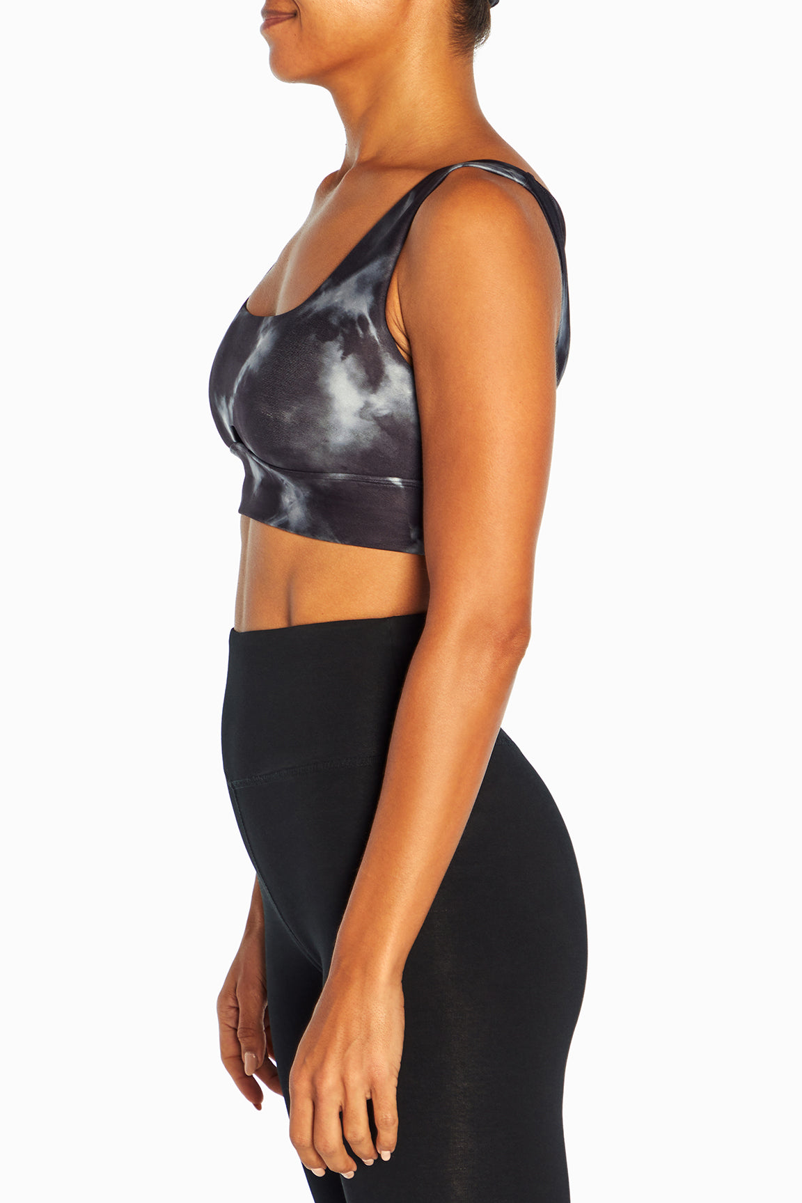 Gabby Sport Bra (Black Criss Cross Tie Dye)