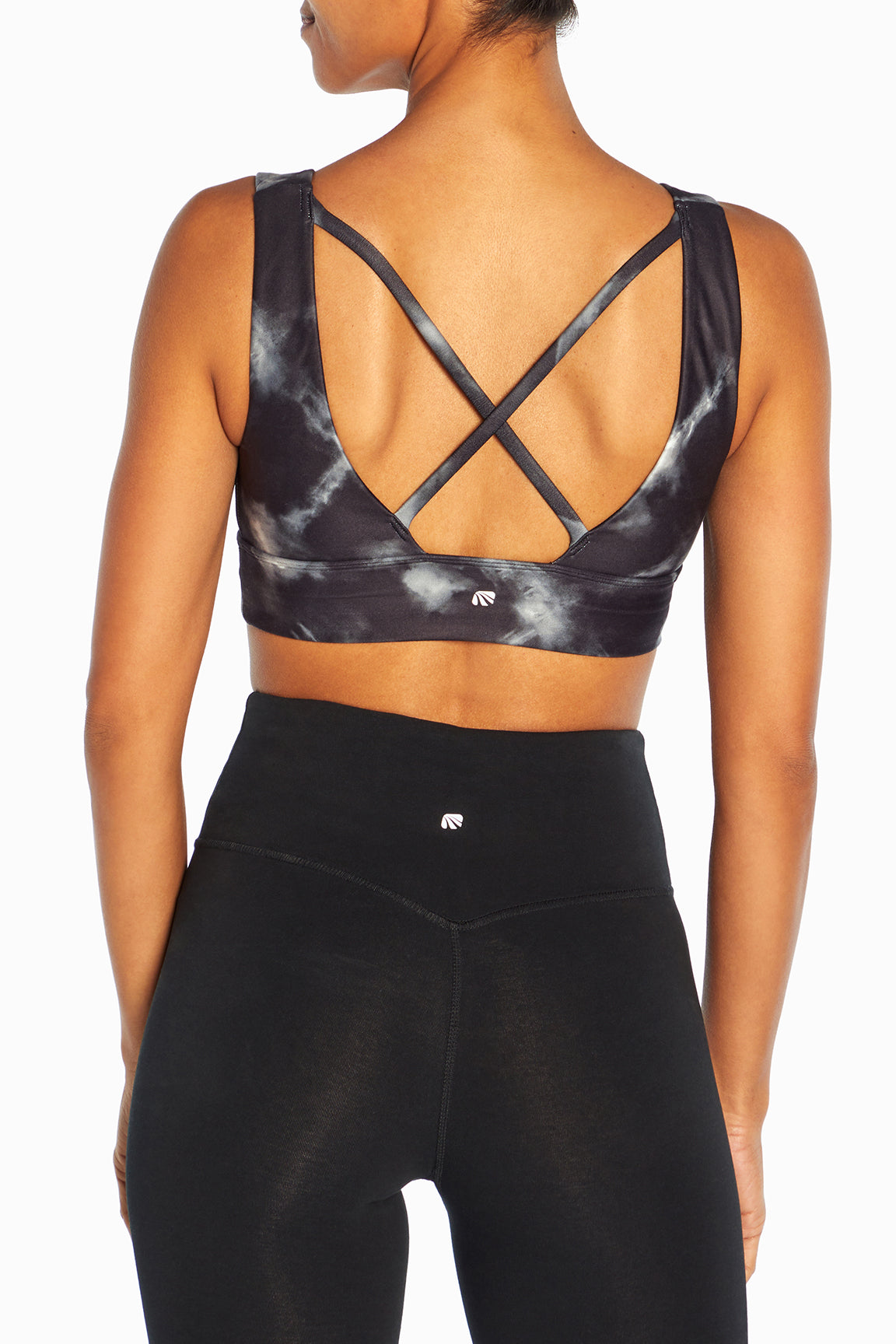 Gabby Sport Bra (Black Criss Cross Tie Dye)
