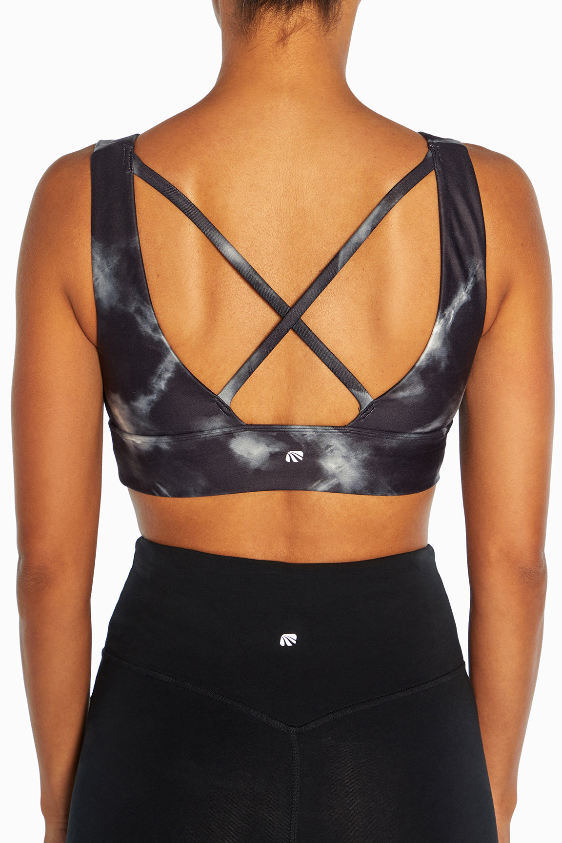 Gabby Sport Bra (Black Criss Cross Tie Dye)