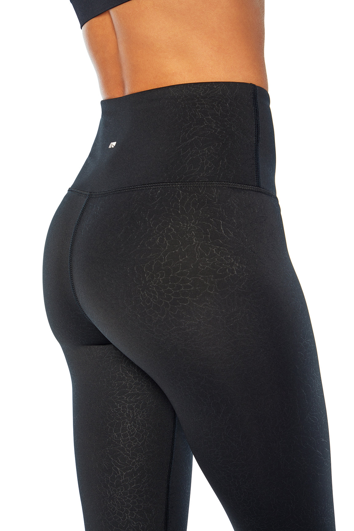 Contender Emboss Legging (Black Linear Floral Emboss)