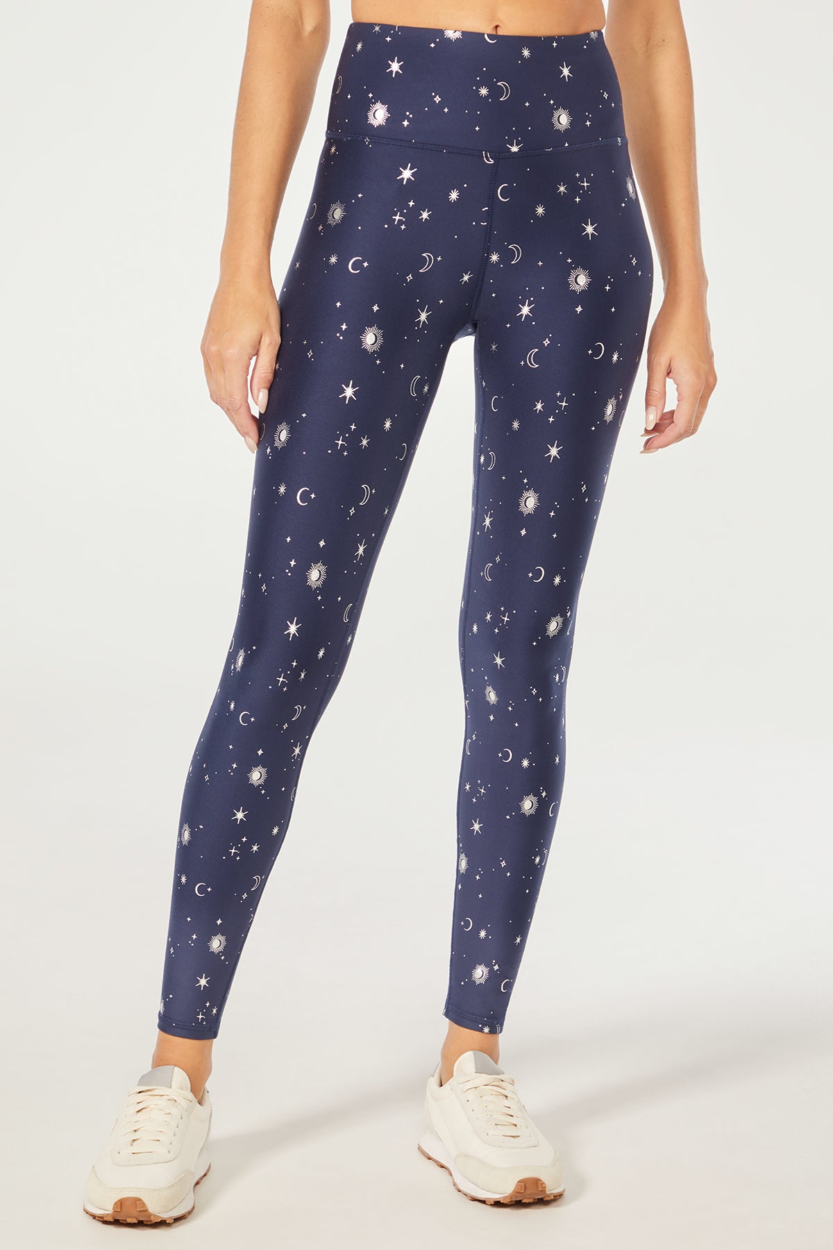 Marley Legging (Silver Foil Night Sky Mixed Moons)