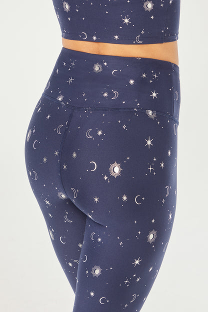 Marley Legging (Silver Foil Night Sky Mixed Moons)