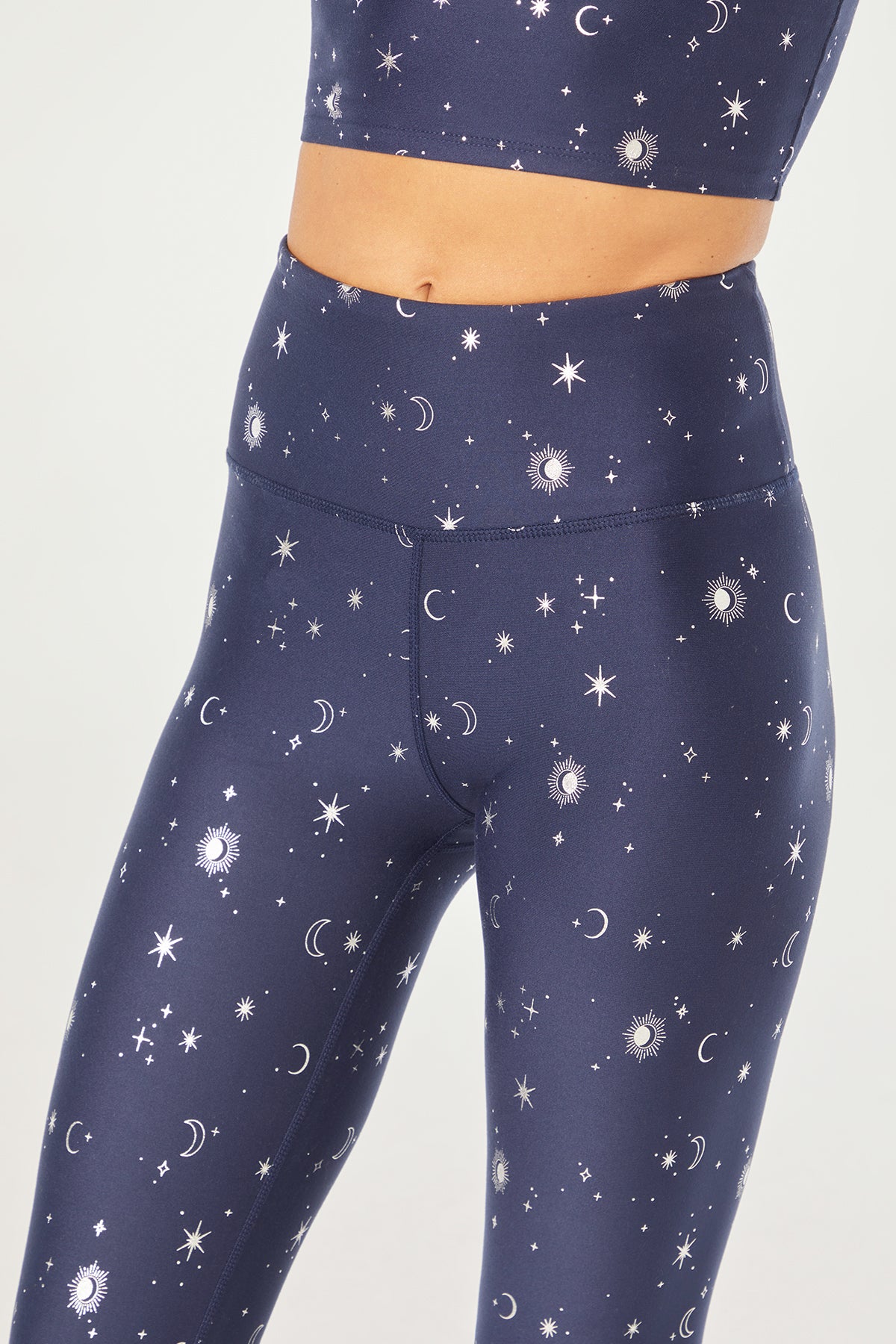 Marley Legging (Silver Foil Night Sky Mixed Moons)
