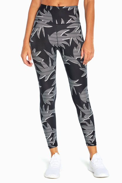 Kinley Legging (Black Mono Palms)