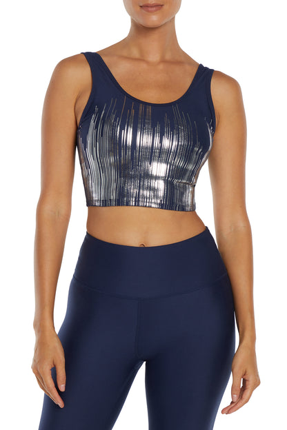 Marley Long Bra (Naval Academy/Silver)