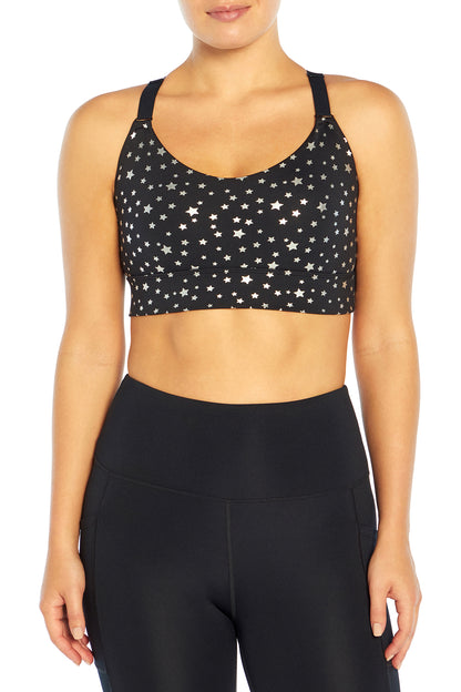 Eloise Sport Bra (Black Starburst Foil)
