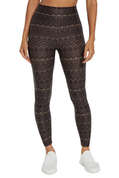 Easy Zen Ankle Legging (Chocolate Plum Yule Fair Isle)