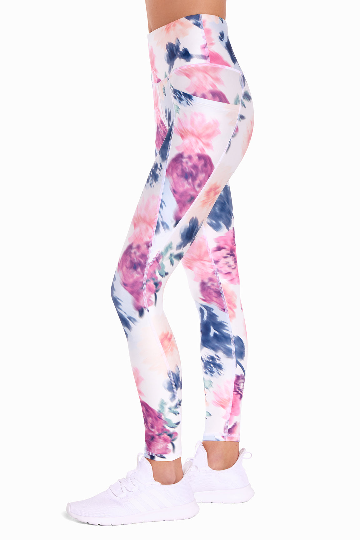 Terry Legging (Peach Nectar Blurred Floral)