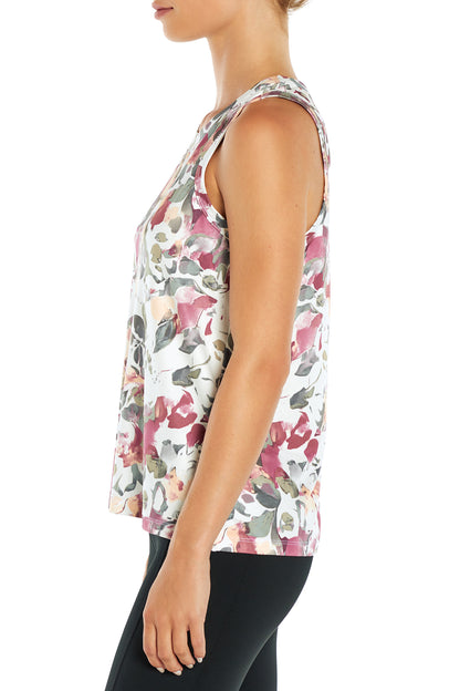 Adriana Tank (Festival Fuchsia Watercolor Floral)