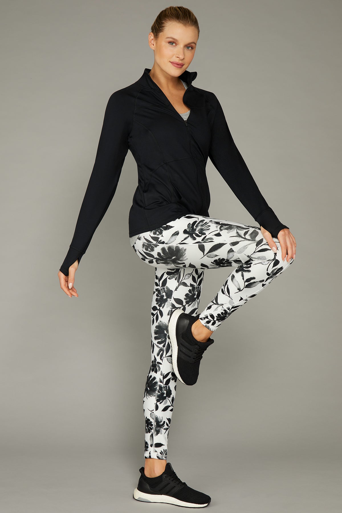 Karis Legging (White Ink Blot Floral)
