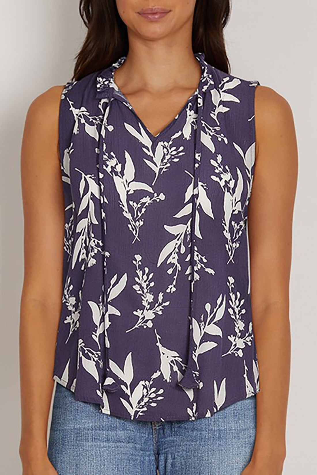 Grace Sleeveless Top (Graystone/Marshmallow)
