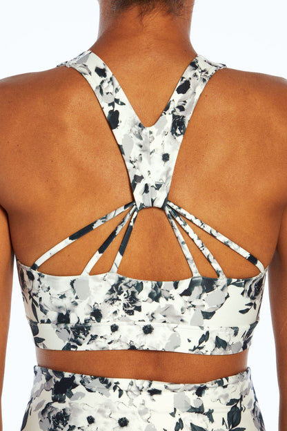 Avianna Sports Bra (Black Chopped Brush Floral)