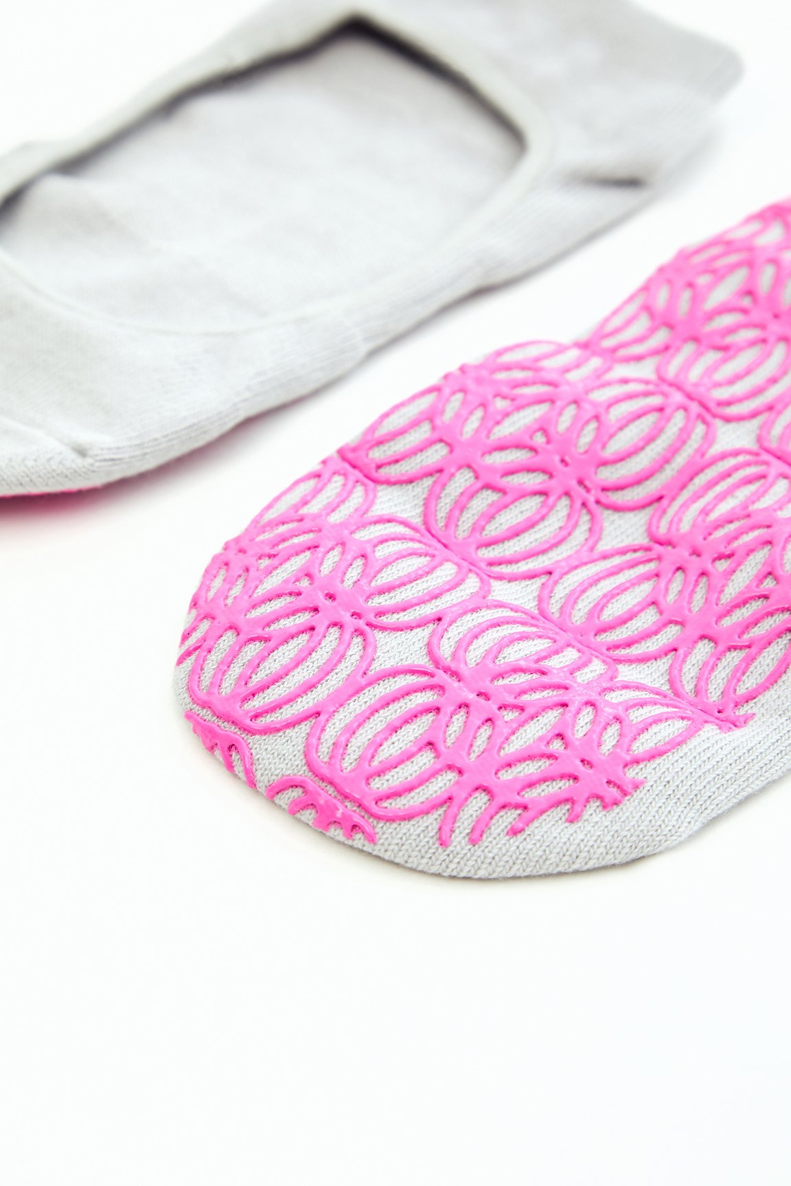 Yoga Grip Socks (Grey Magenta)