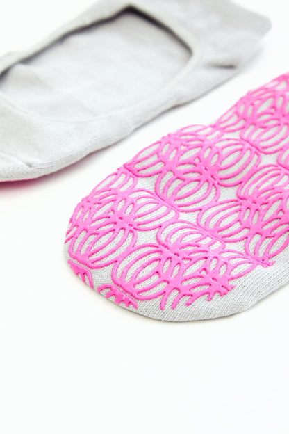 Yoga Grip Socks (Grey Magenta)
