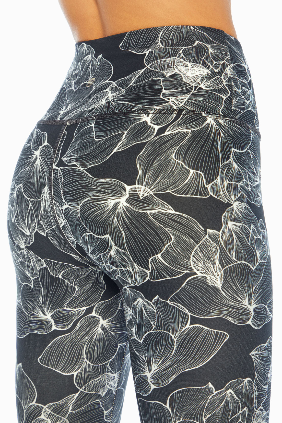 Contender Lux Legging (Black Floral Outline)