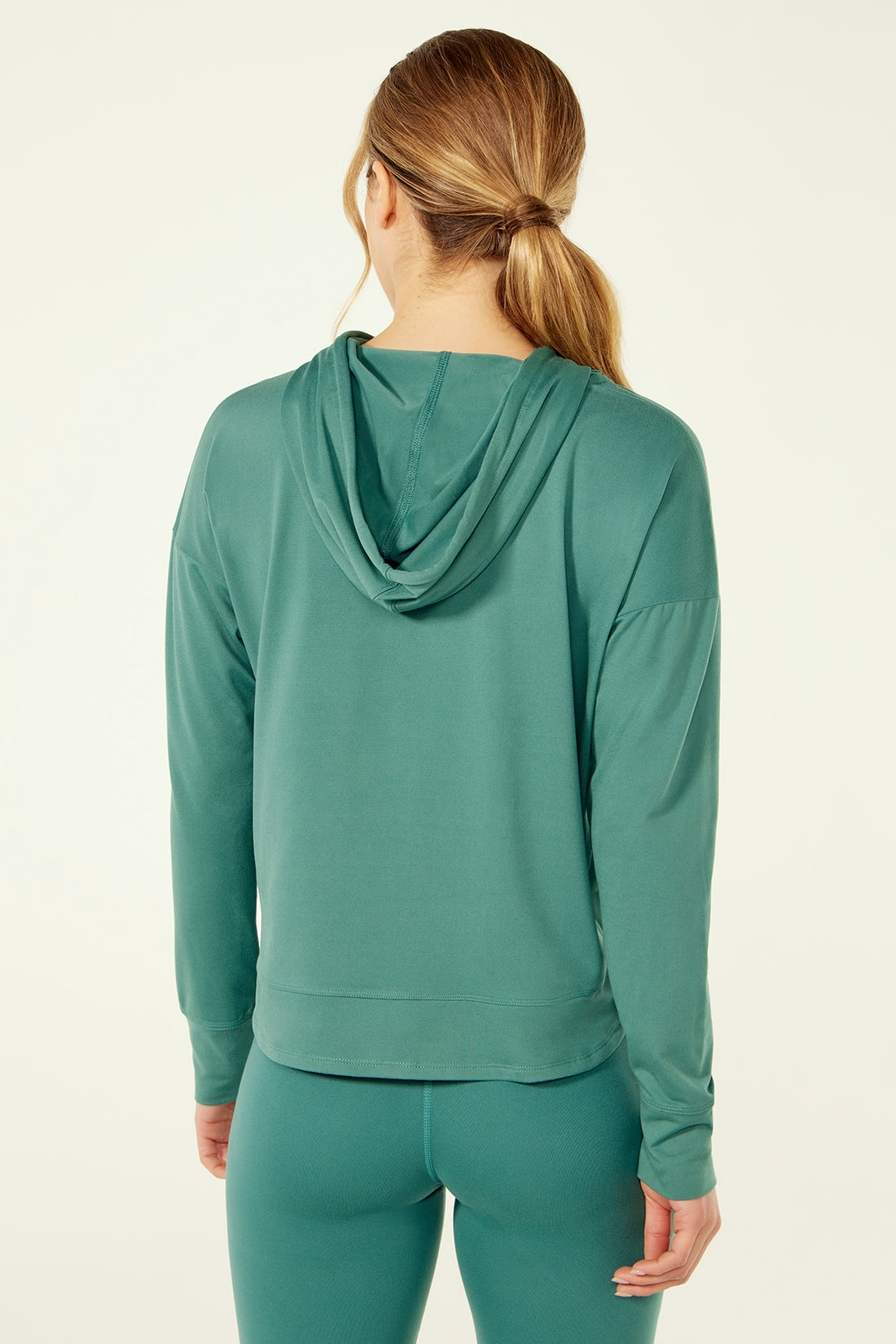 Claire Crop Hoodie (Blue Spruce)