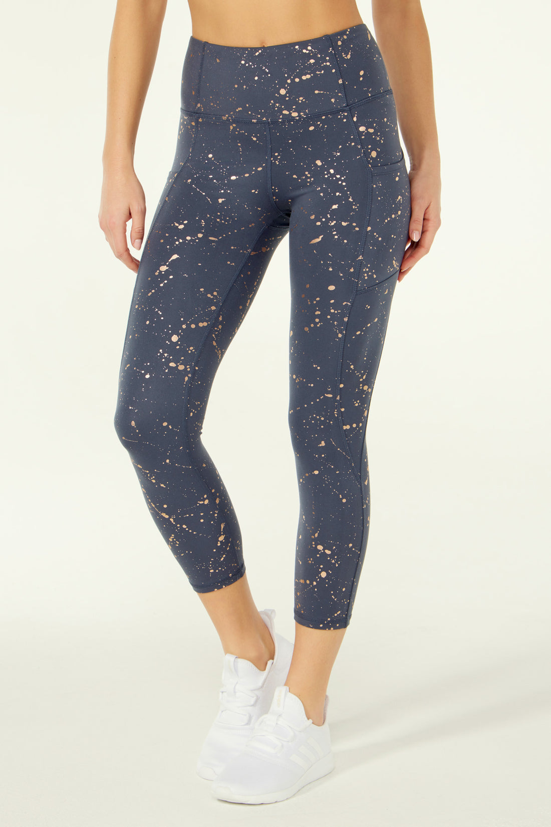 Tummy Control Capri (Ombre Blue Foil Splatter)
