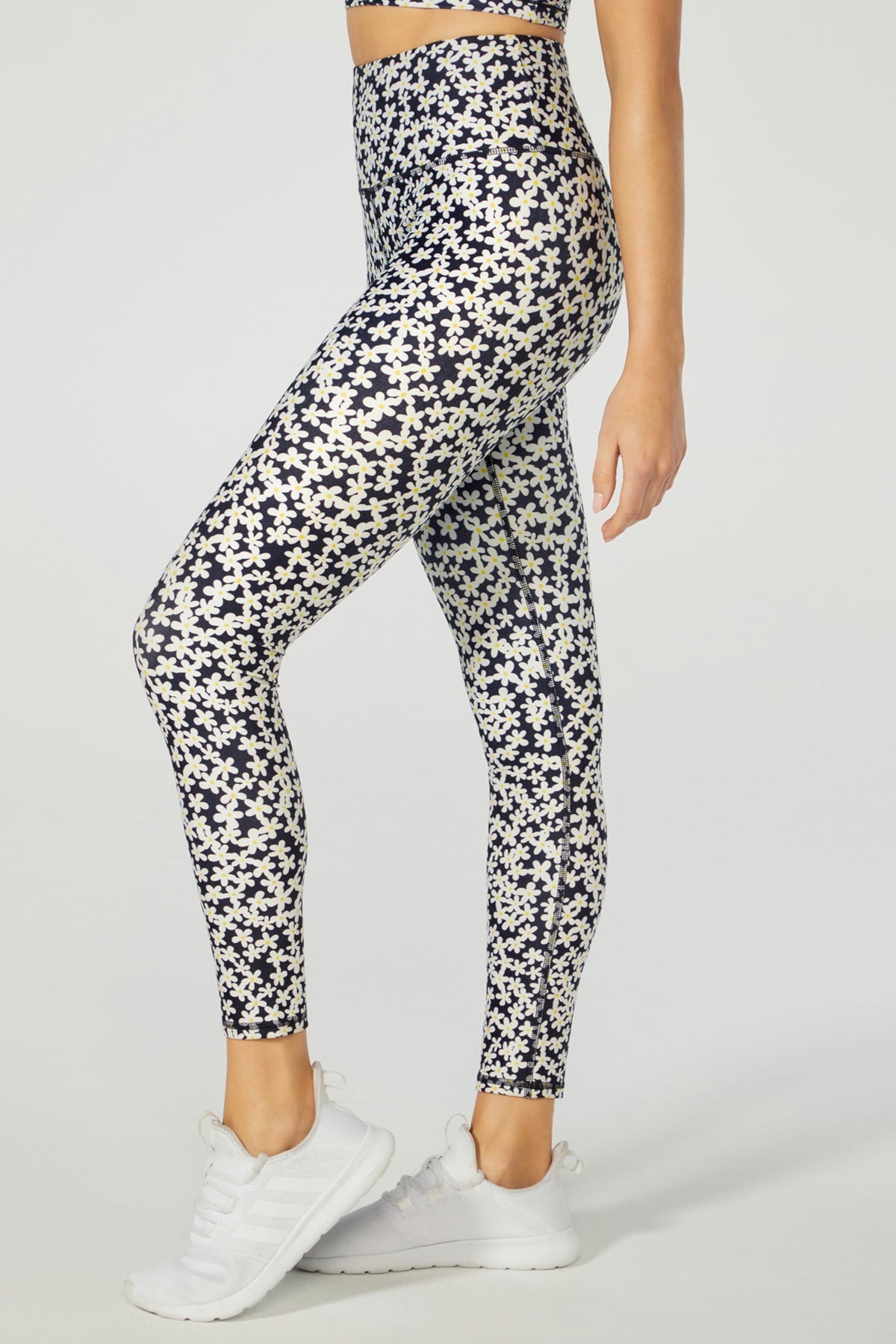 Printed Ankle Legging (Ditsy Daisies Black/ White)