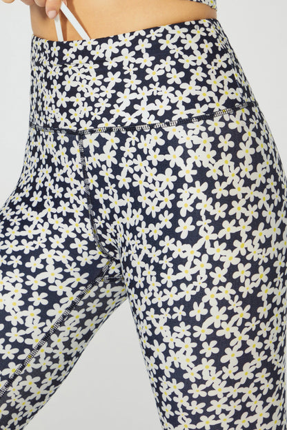 Printed Ankle Legging (Ditsy Daisies Black/ White)