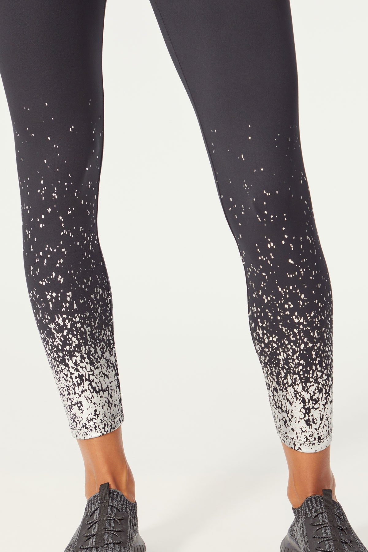 Sparks Ankle Legging (Black/ Silver Faded Splatter Foil) – Ellie