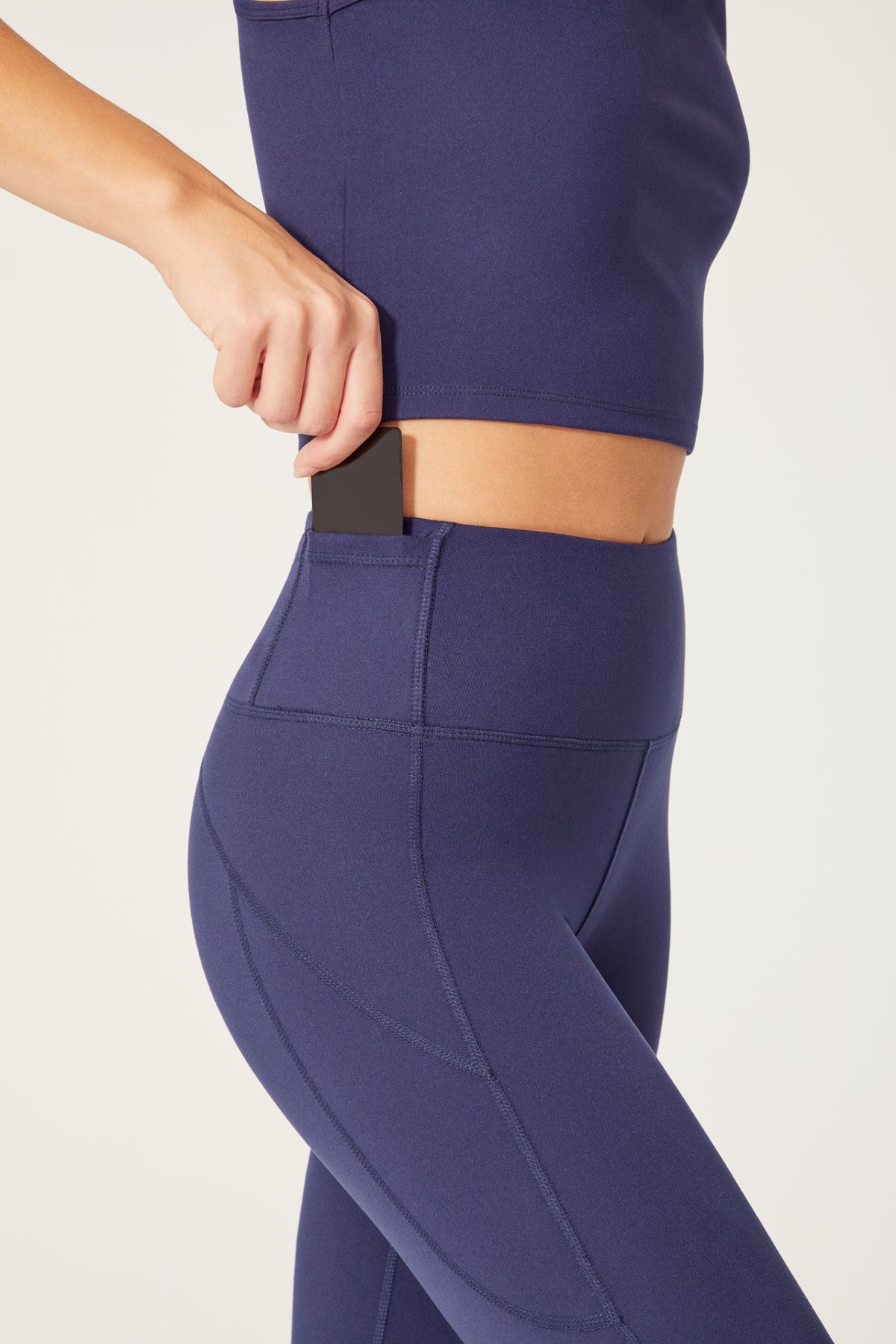High Waisted Multi Pocket Legging (Peacoat)